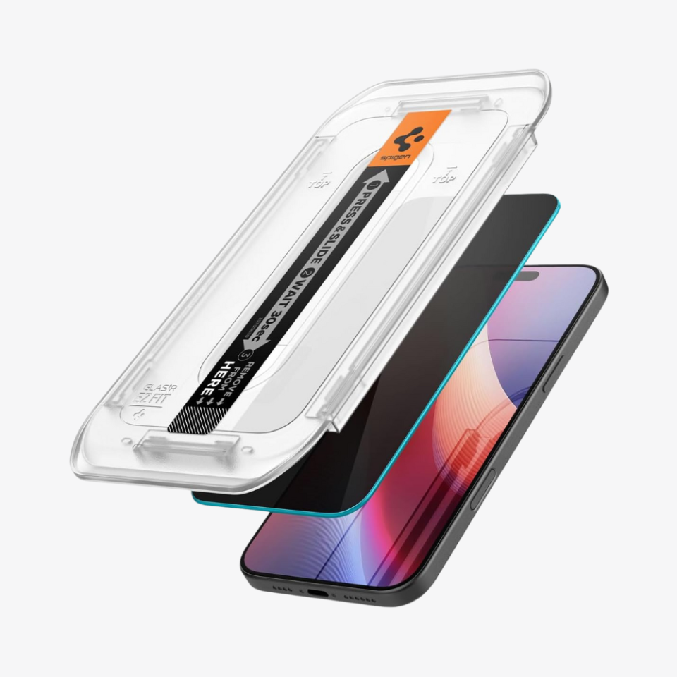 Spigen iPhone 16 Pro Max Hayalet Cam Ekran Koruyucu Kolay Kurulum Glas.tR EZ Fit Privacy