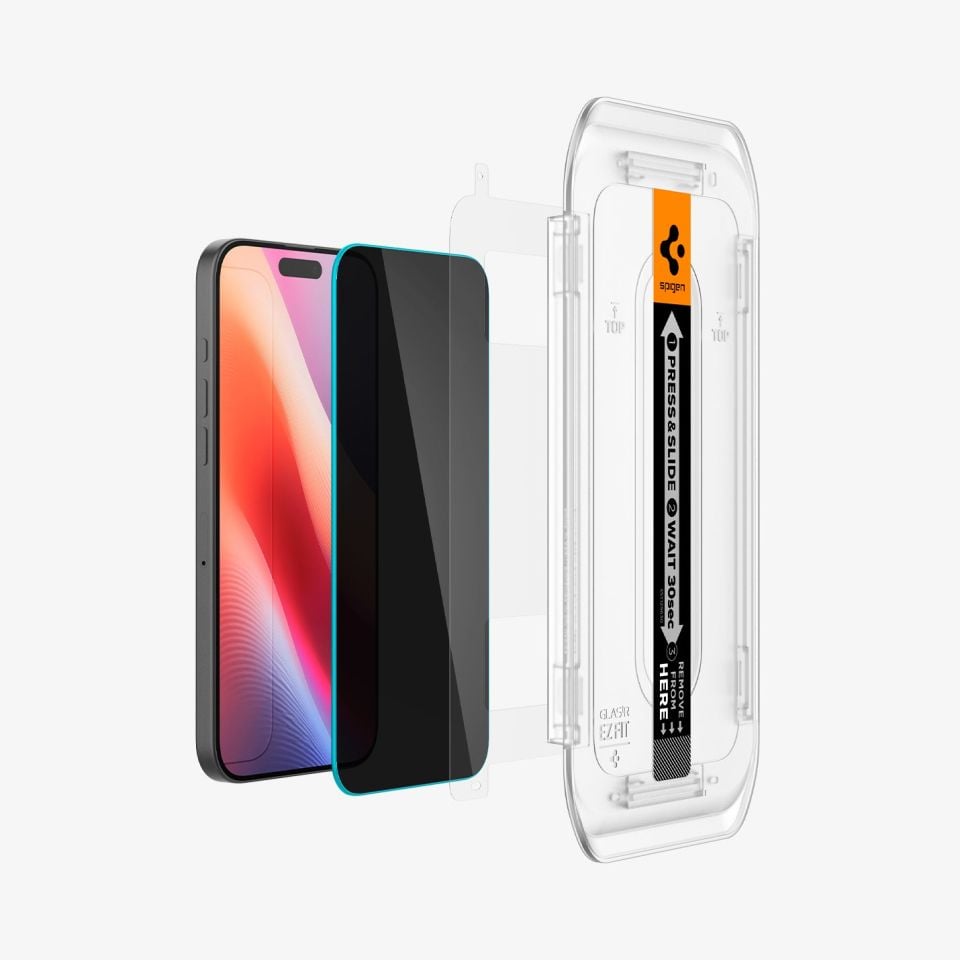Spigen iPhone 16 Pro Max Hayalet Cam Ekran Koruyucu Kolay Kurulum Glas.tR EZ Fit Privacy (2 Adet)