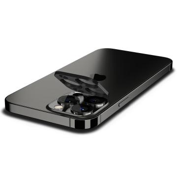 iPhone 13 Pro Max / iPhone 13 Pro Kamera Lens Cam Ekran Koruyucu, Spigen Glas.tR Optik  (2 Adet) Black