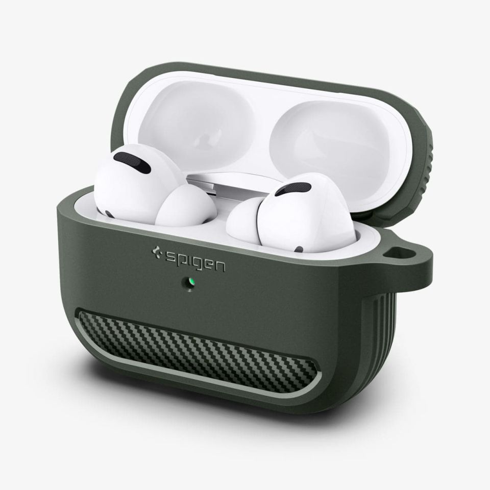 AirPods Pro Kulaklık Kılıf, Spigen Rugged Armor Military Green
