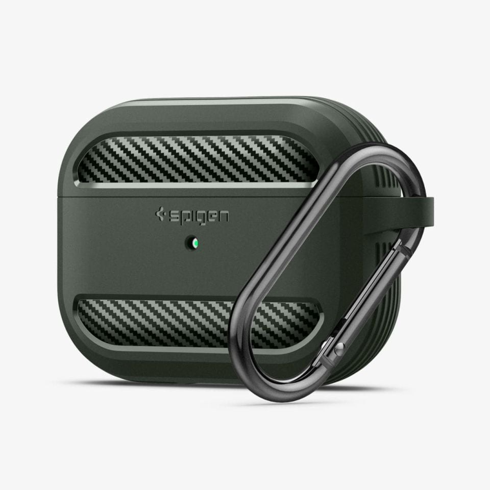 AirPods Pro Kulaklık Kılıf, Spigen Rugged Armor Military Green