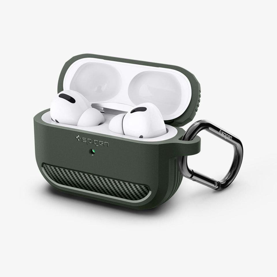 AirPods Pro Kulaklık Kılıf, Spigen Rugged Armor Military Green