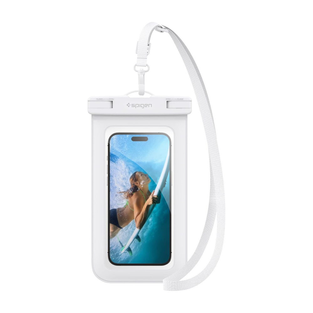 Spigen Aqua Shield WaterProof Universal (Tüm Cihazlarla Uyumlu) IPX8 Sertifikalı Su Geçirmez Kılıf White