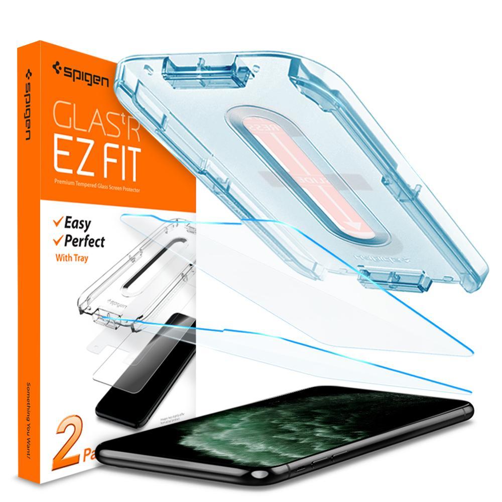 Spigen iPhone 11 Pro Max Cam Ekran Koruyucu Kolay Kurulum GLAS.tR EZ Fit Slim HD (2 Adet)