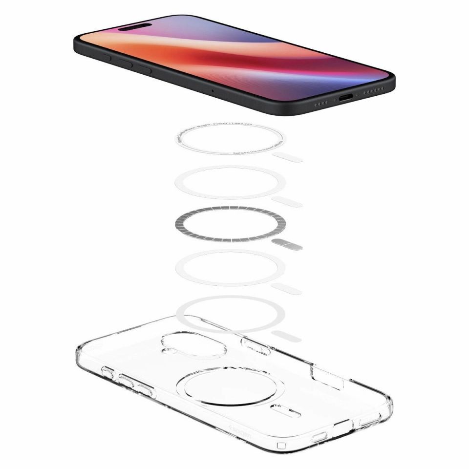 Spigen iPhone 16 Plus Kılıf Crystal Flex MagFit MagSafe Özellikli Crystal Clear