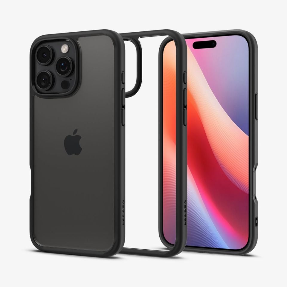 Spigen iPhone 16 Pro Max Kılıf Crystal Hybrid Matte Black