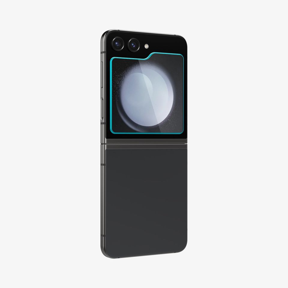 Galaxy Z Flip 5 Cam Ekran Koruyucu Kolay Kurulum, Spigen Glas.tR EZFit (2 Adet)