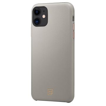 iPhone 11 Kılıf, Spigen La Manon Câlin Premium Deri Tasarım Oatmeal Beige