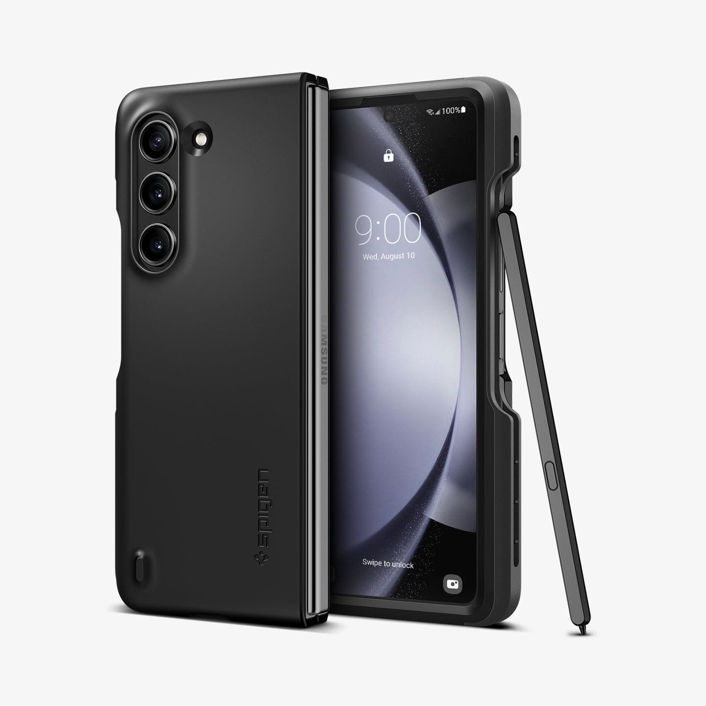 Galaxy Z Fold 5 Kılıf, Spigen Thin Fit P (Pen Edition) Black