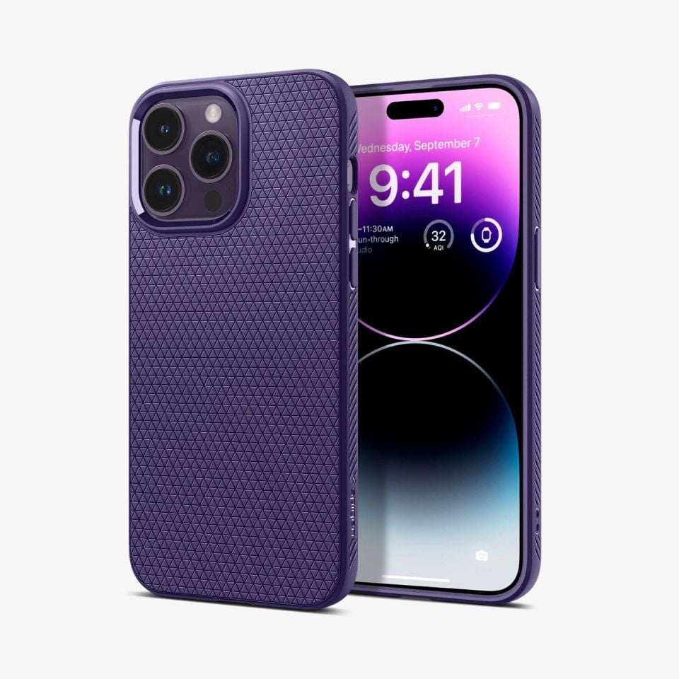 iPhone 14 Pro Max Kılıf, Spigen Liquid Air Deep Purple