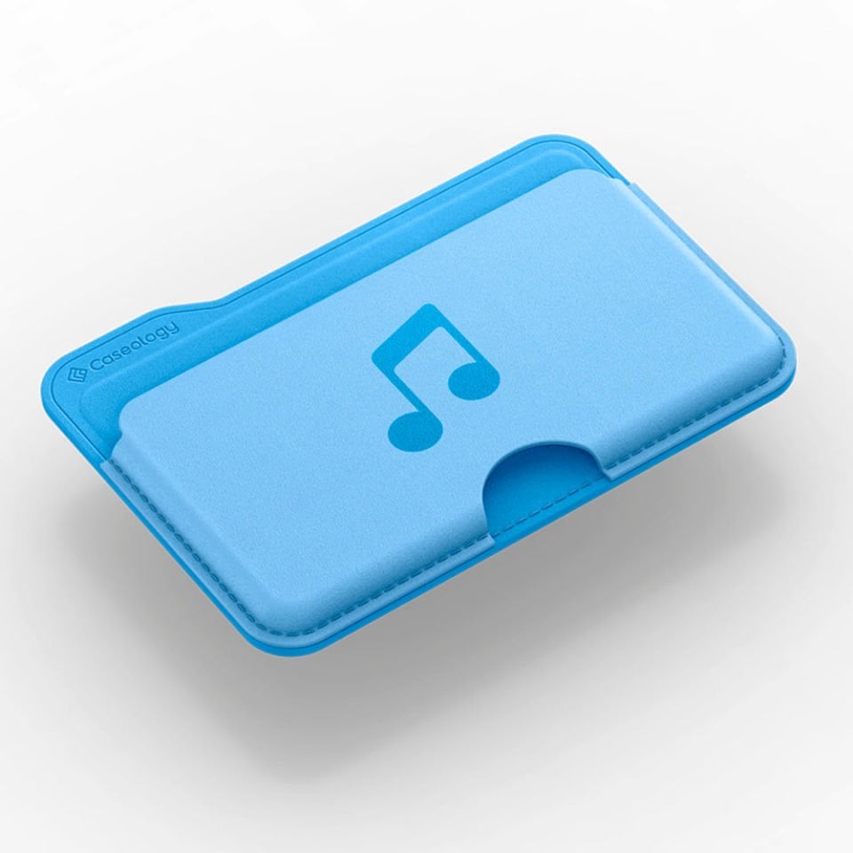 Caseology MagSafe İle Uyumlu 3 Kart Hazneli Cüzdan Sky Blue Music