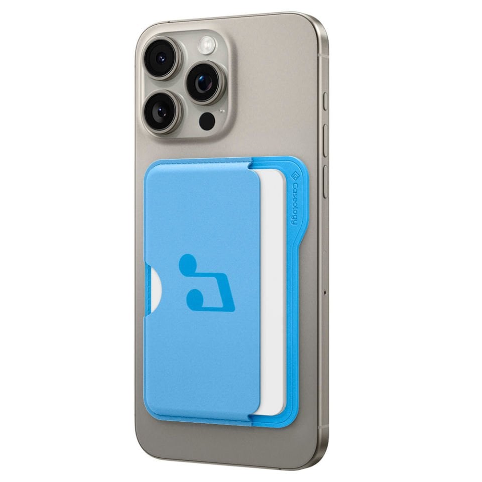Caseology MagSafe İle Uyumlu 3 Kart Hazneli Cüzdan Sky Blue Music