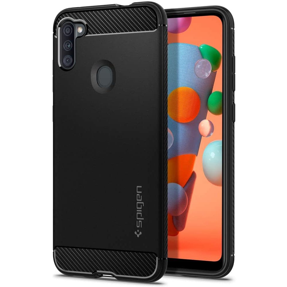 Galaxy M11 / Galaxy A11 Kılıf, Spigen Rugged Armor Matte Black