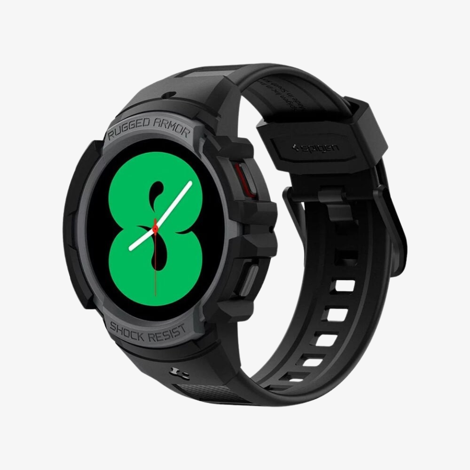 Galaxy Watch 5 / 4 (44mm) Kılıf, Spigen Rugged Armor Pro Charcoal Gray