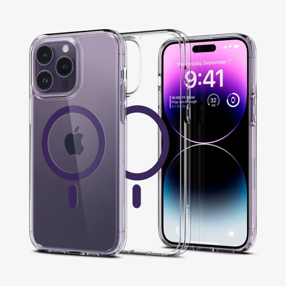 iPhone 14 Pro Max Kılıf, Spigen Ultra Hybrid MagFit (MagSafe Uyumlu) Deep Purple