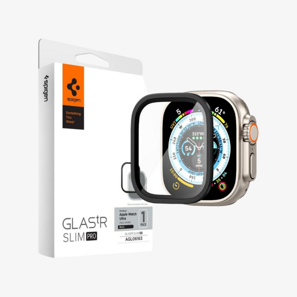 Spigen Apple Watch 49mm (Ultra 2/1) Cam Ekran Koruyucu Glas tR Slim Pro