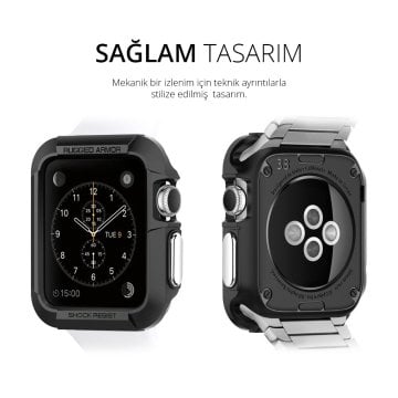 Apple Watch Serisi (42mm) Kılıf, Spigen Rugged Armor
