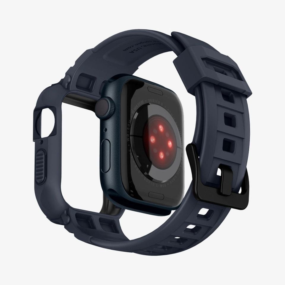 Apple Watch Seri (45mm / 44mm) Kılıf, Spigen Rugged Armor Pro Charcoal Gray
