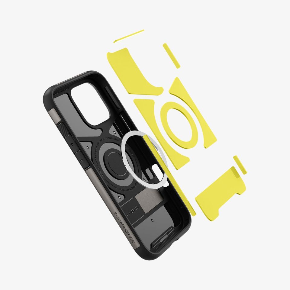 Spigen iPhone 16 Pro Max Kılıf Slim Armor MagFit MagSafe Özellikli Gunmetal