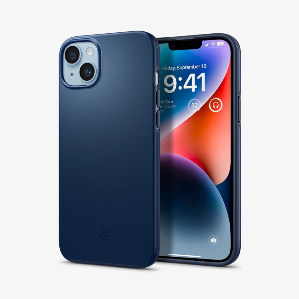 iPhone 14 / iPhone 13 Kılıf, Spigen Thin Fit Navy Blue