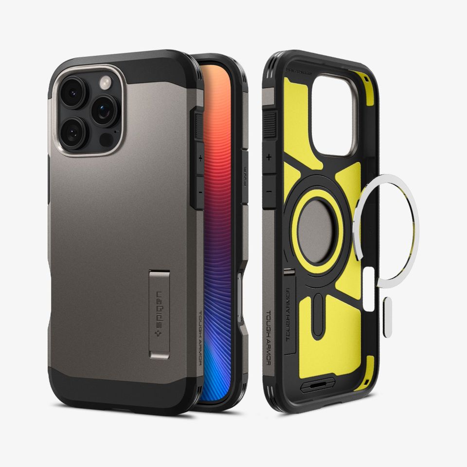 Spigen iPhone 16 Pro Max Kılıf Tough Armor AI MagFit MagSafe Özellikli Gunmetal