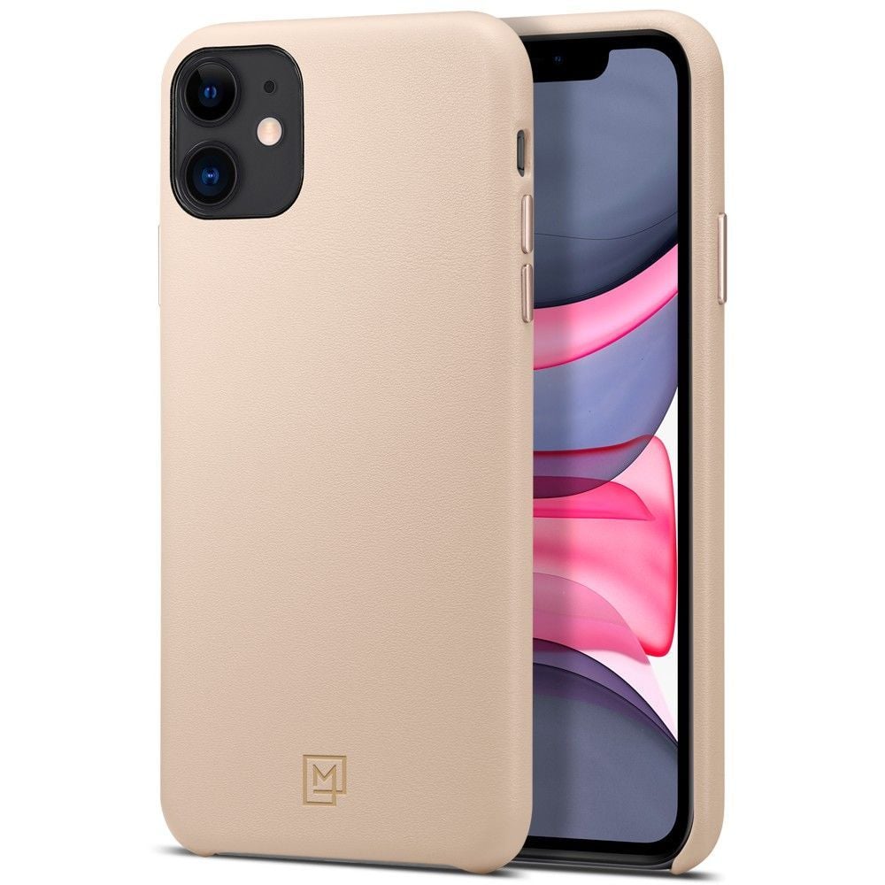 iPhone 11 Kılıf, Spigen La Manon Câlin Premium Deri Tasarım Pale Pink