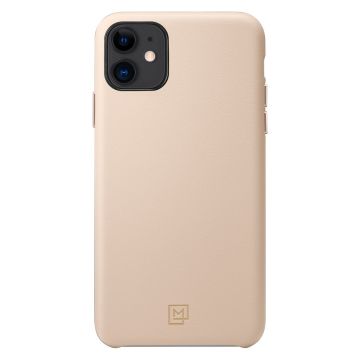 iPhone 11 Kılıf, Spigen La Manon Câlin Premium Deri Tasarım Pale Pink