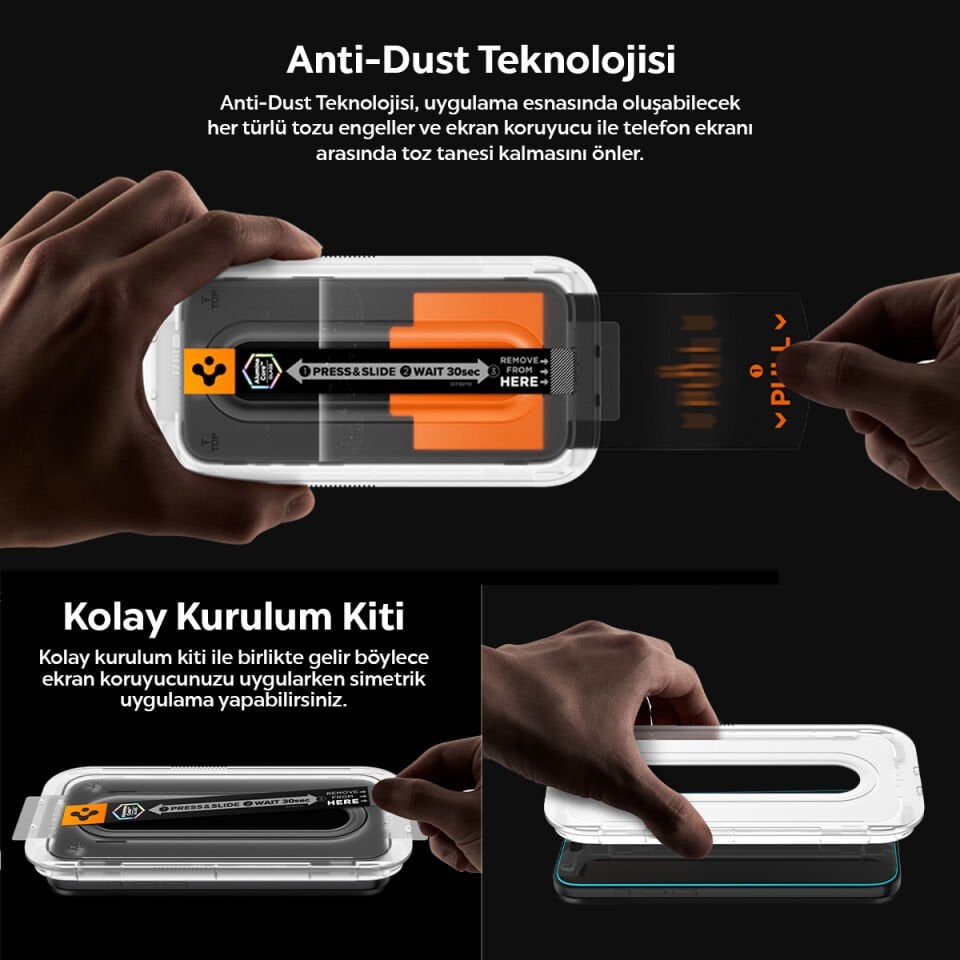 Spigen Samsung Galaxy S26 Ultra ile Uyumlu Cam Ekran Koruyucu AluminaCore™ iyonlaştırılmış Güçlendirilmiş Cam Teknolojisi Anti-Dust Uygulama Kolay Kurulum GLAS.tR EZ Fit Pro (2 Adet) - AGL11068
