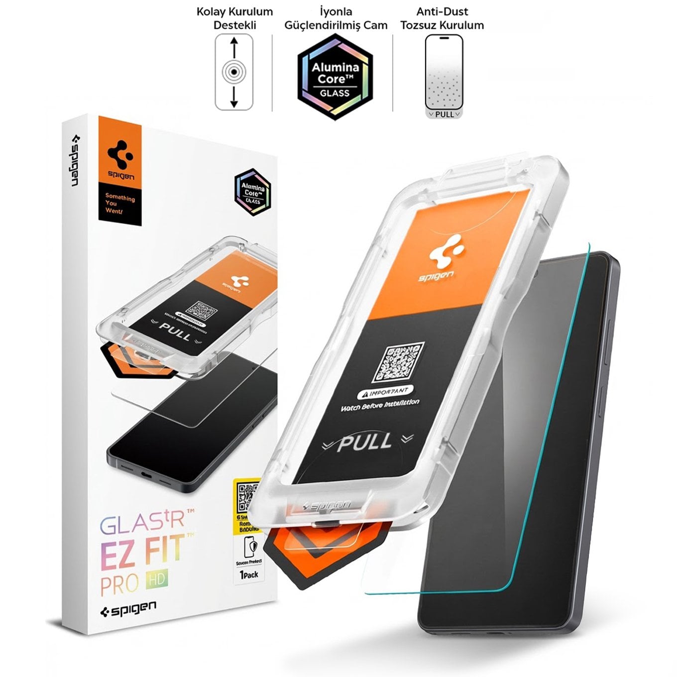 Spigen Samsung Galaxy S26 Ultra ile Uyumlu Cam Ekran Koruyucu AluminaCore™ iyonlaştırılmış Güçlendirilmiş Cam Teknolojisi Anti-Dust Uygulama Kolay Kurulum GLAS.tR EZ Fit Pro HD - AGL11074