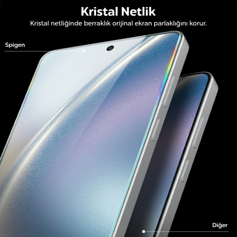 Spigen Samsung Galaxy S26 Plus ile Uyumlu Cam Ekran Koruyucu AluminaCore™ iyonlaştırılmış Güçlendirilmiş Cam Teknolojisi Anti-Dust Uygulama Kolay Kurulum GLAS.tR EZ Fit Pro (2 Adet) - AGL11079
