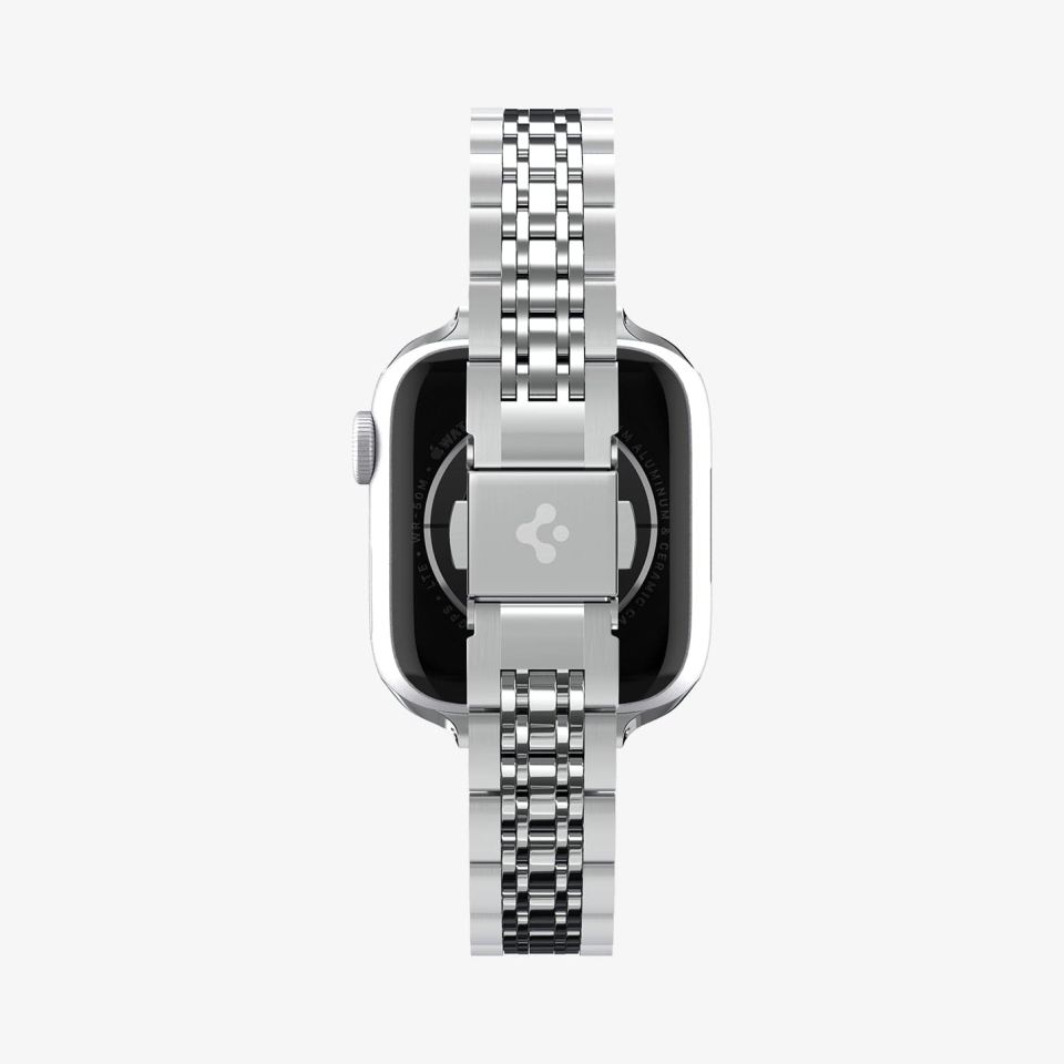 Spigen Apple Watch 42mm Seri 10 - 41mm Seri 9/8/7 - 40mm Seri SE2/SE/6/5/4 Kordon Kayış Band Shine Fit Silver