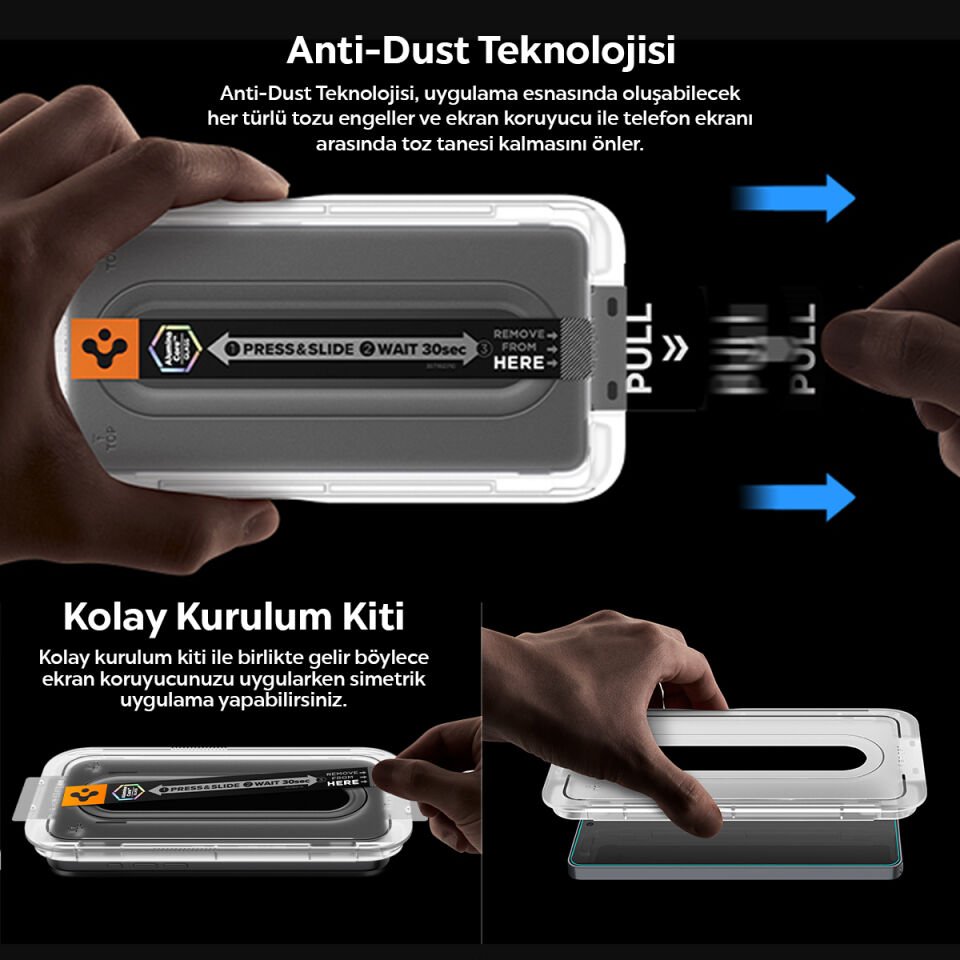 Spigen Samsung Galaxy S26 Plus ile Uyumlu Hayalet Cam Ekran Koruyucu AluminaCore™ iyonlaştırılmış Güçlendirilmiş Cam Teknolojisi Anti-Dust Kolay Kurulum GLAS.tR EZ Fit Pro Privacy (2 Adet) - AGL11081