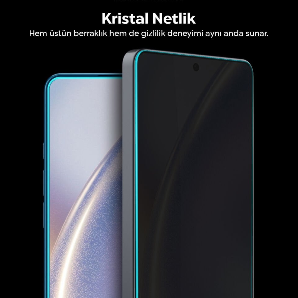 Spigen Samsung Galaxy S26 Plus ile Uyumlu Hayalet Cam Ekran Koruyucu AluminaCore™ iyonlaştırılmış Güçlendirilmiş Cam Teknolojisi Anti-Dust Kolay Kurulum GLAS.tR EZ Fit Pro Privacy (2 Adet) - AGL11081