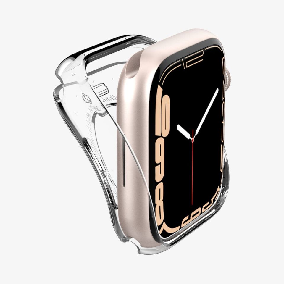Spigen Apple Watch 45mm/44mm (Seri 9/8/SE2/7/6/SE/5/4) Kılıf Liquid Crystal 4 Tarafı Tam Koruma