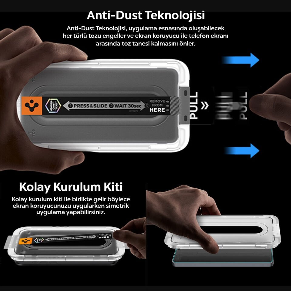 Spigen Samsung Galaxy S26 ile Uyumlu Cam Ekran Koruyucu AluminaCore™ iyonlaştırılmış Güçlendirilmiş Cam Teknolojisi Anti-Dust Uygulama Kolay Kurulum GLAS.tR EZ Fit Pro (2 Adet) - AGL11091