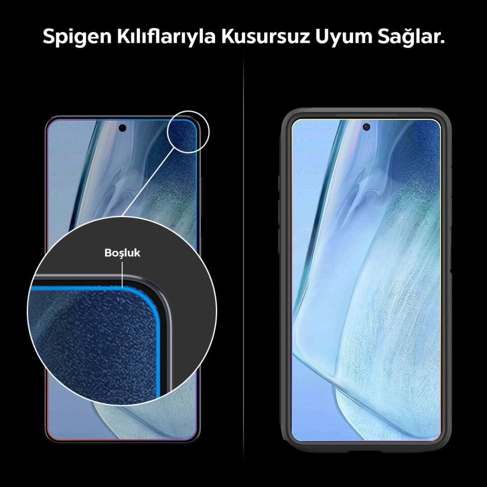 Spigen Samsung Galaxy S26 ile Uyumlu Cam Ekran Koruyucu AluminaCore™ iyonlaştırılmış Güçlendirilmiş Cam Teknolojisi Anti-Dust Uygulama Kolay Kurulum GLAS.tR EZ Fit Pro (2 Adet) - AGL11091