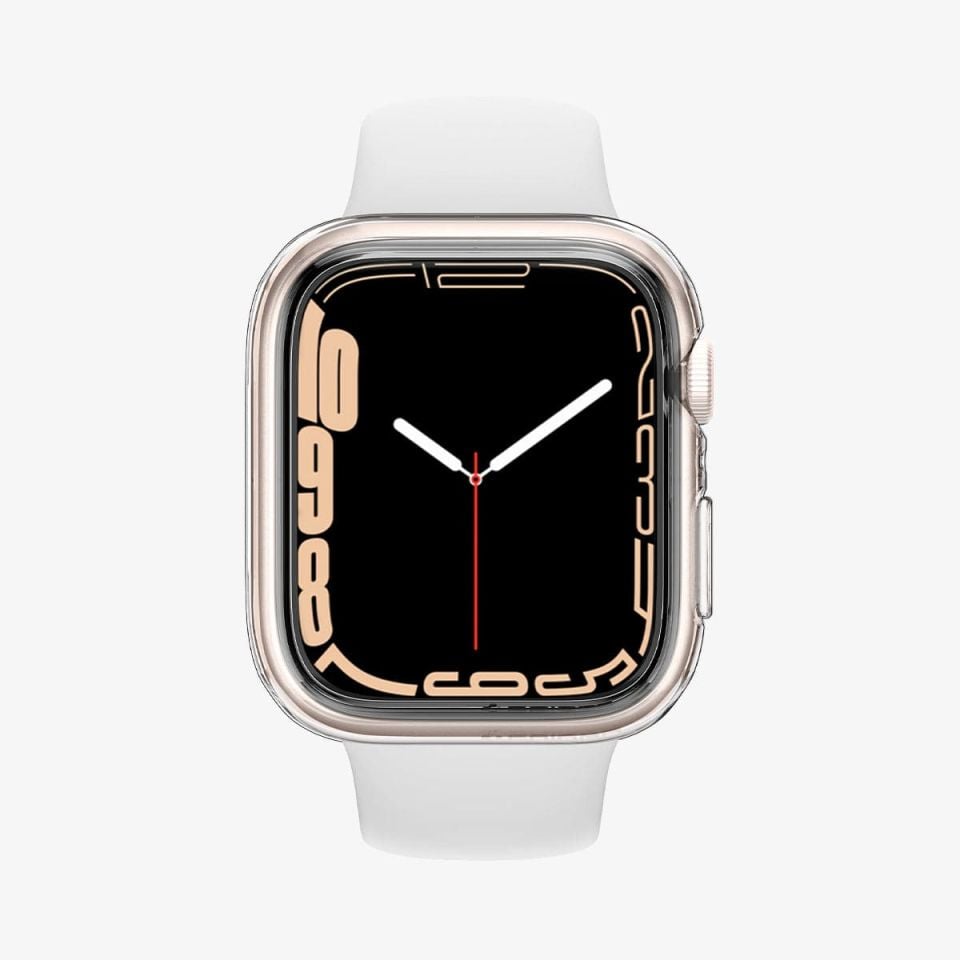 Spigen Apple Watch 45mm/44mm (Seri 9/8/SE2/7/6/SE/5/4) Kılıf Liquid Crystal 4 Tarafı Tam Koruma Crystal Clear