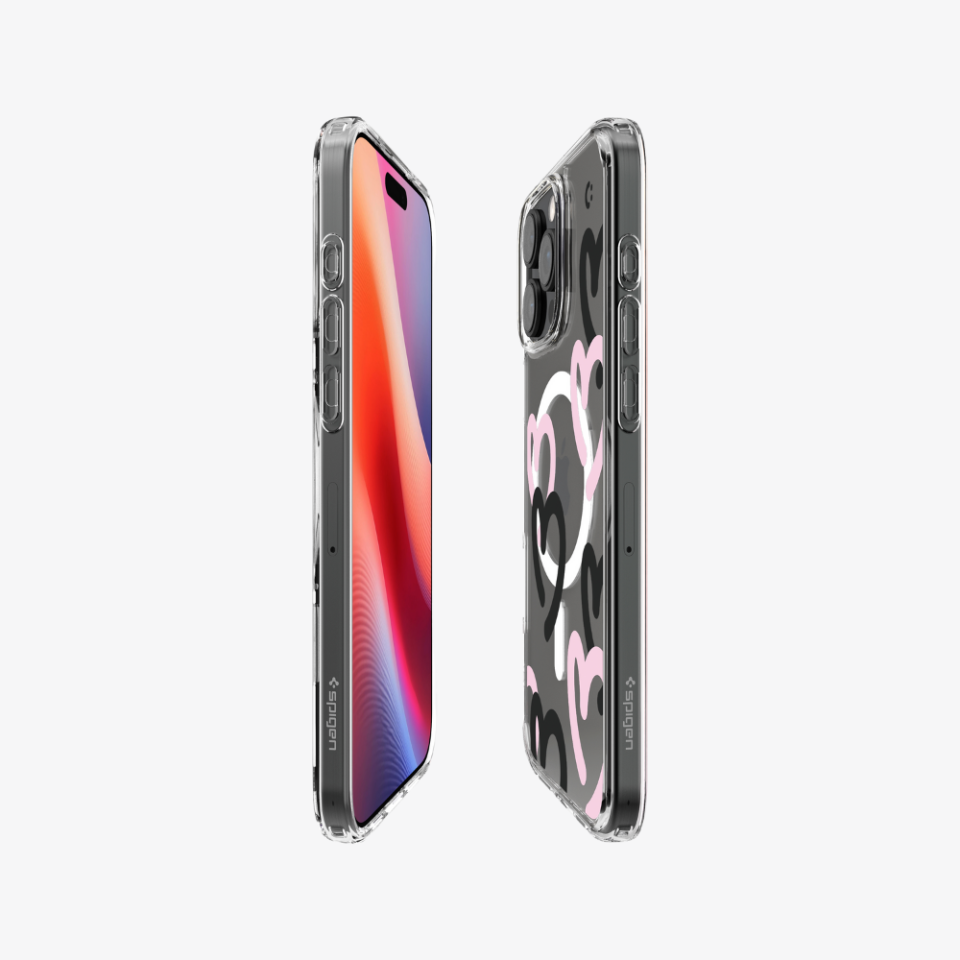 Spigen iPhone 16 Pro Max Kılıf Ultra Hybrid MagFit MagSafe Özellikli Hearts Black Pink