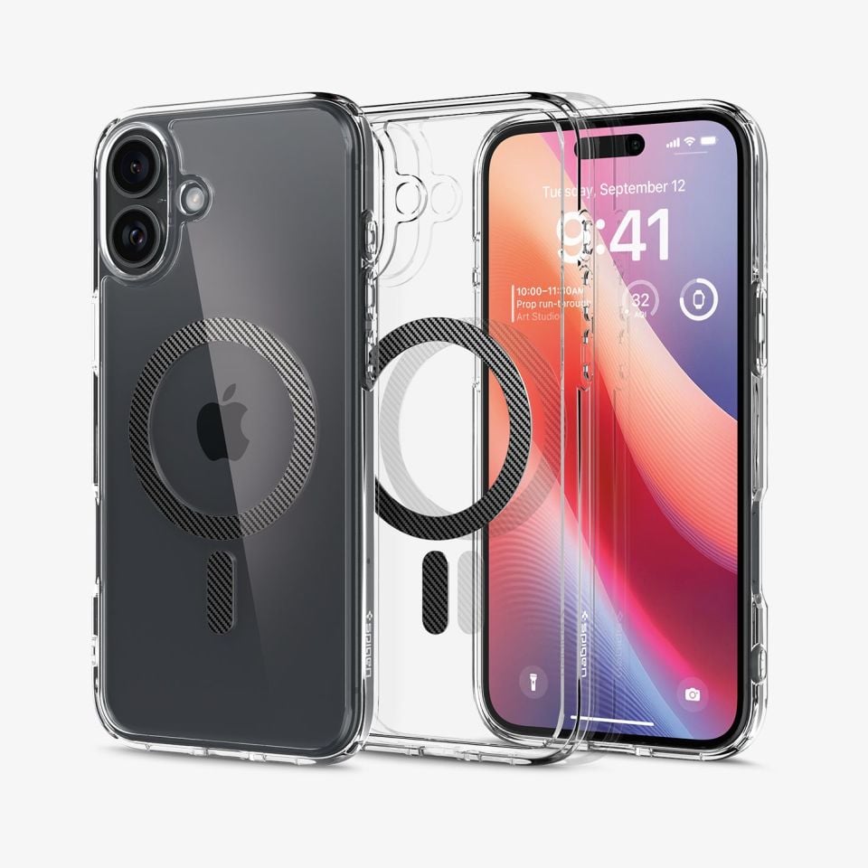Spigen iPhone 16 Plus Kılıf Ultra Hybrid MagFit MagSafe Özellikli Carbon Fiber