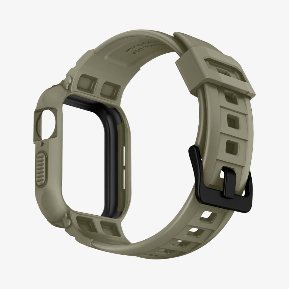 Spigen Apple Watch 45mm (Seri 9/8/7) Kılıf & Kordon Kayış Rugged Armor Pro