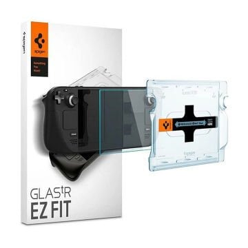 Steam Deck ile Uyumlu Cam Ekran Koruyucu Kolay Kurulum, Spigen Glas.tR EZFit (1 Adet)