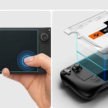 Steam Deck ile Uyumlu Cam Ekran Koruyucu Kolay Kurulum, Spigen Glas.tR EZFit (1 Adet)