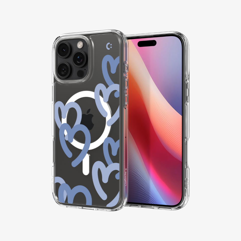 Spigen iPhone 16 Pro Kılıf Ultra Hybrid MagFit MagSafe Özellikli Hearts Denim