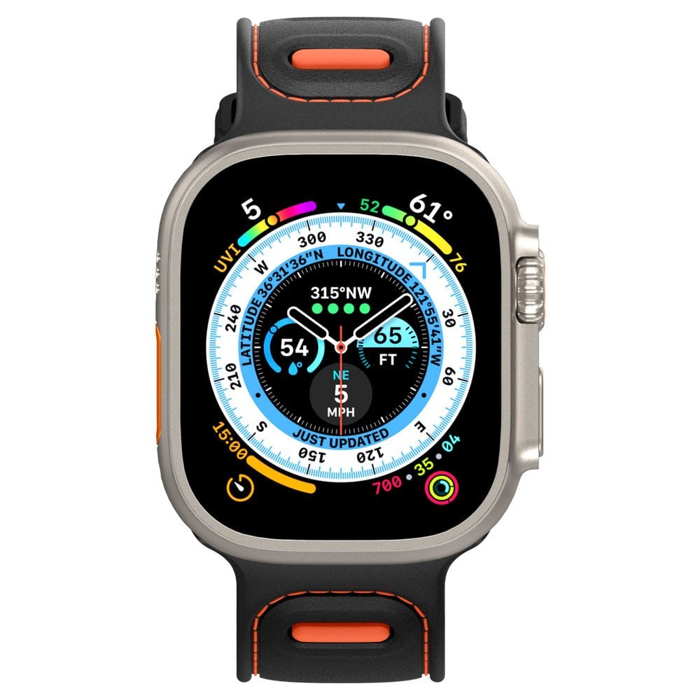Spigen Caseology Apple Watch 49mm Ultra 2/1 - 46mm Seri 10 - 45mm Seri 9/8/7 - 44mm Seri SE2/SE/6/5/4 Kordon Kayış Band Active Orange