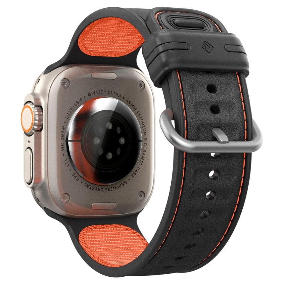 Spigen Caseology Apple Watch 49mm Ultra 2/1 - 46mm Seri 10 - 45mm Seri 9/8/7 - 44mm Seri SE2/SE/6/5/4 Kordon Kayış Band Active Orange