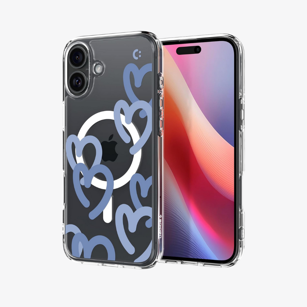 Spigen iPhone 16 Kılıf Ultra Hybrid MagFit MagSafe Özellikli Hearts Denim