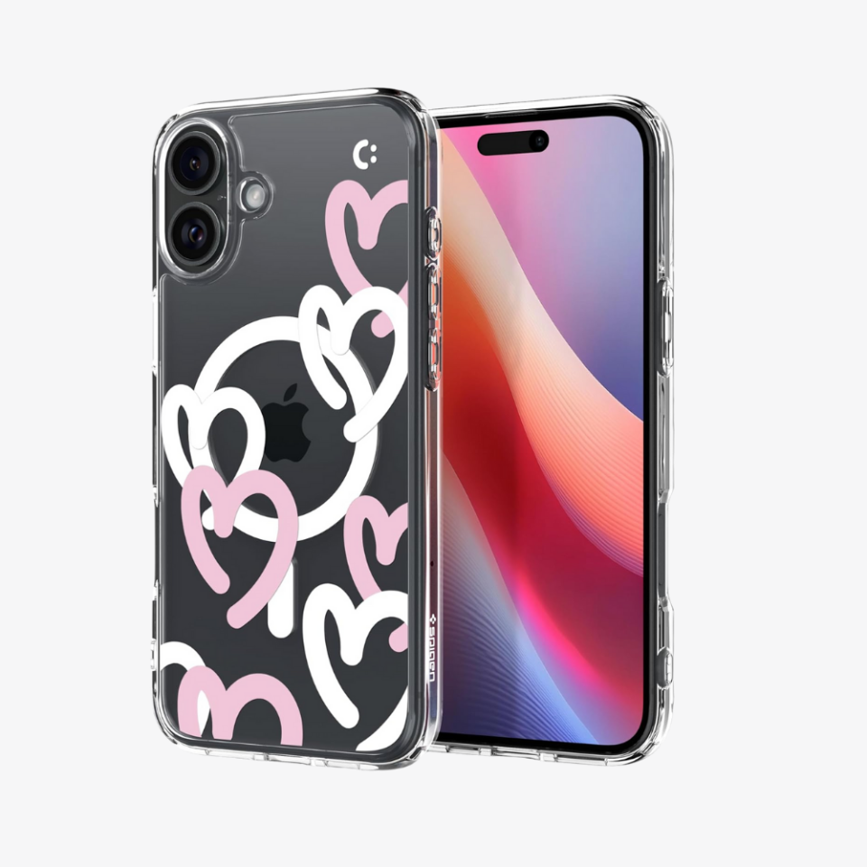 Spigen iPhone 16 Kılıf Ultra Hybrid MagFit MagSafe Özellikli Hearts White