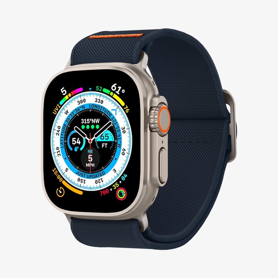 Spigen Apple Watch 49mm Ultra 2/1 - 46mm Seri 10 - 45mm Seri 9/8/7 - 44mm Seri SE2/SE/6/5/4 Kordon Kayış Band Lite Fit Ultra Navy