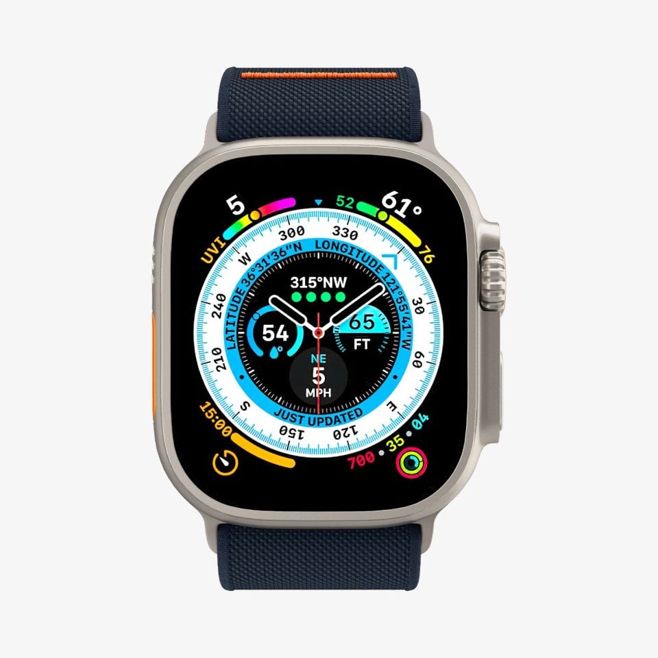 Spigen Apple Watch 49mm Ultra 2/1 - 46mm Seri 10 - 45mm Seri 9/8/7 - 44mm Seri SE2/SE/6/5/4 Kordon Kayış Band Lite Fit Ultra Navy