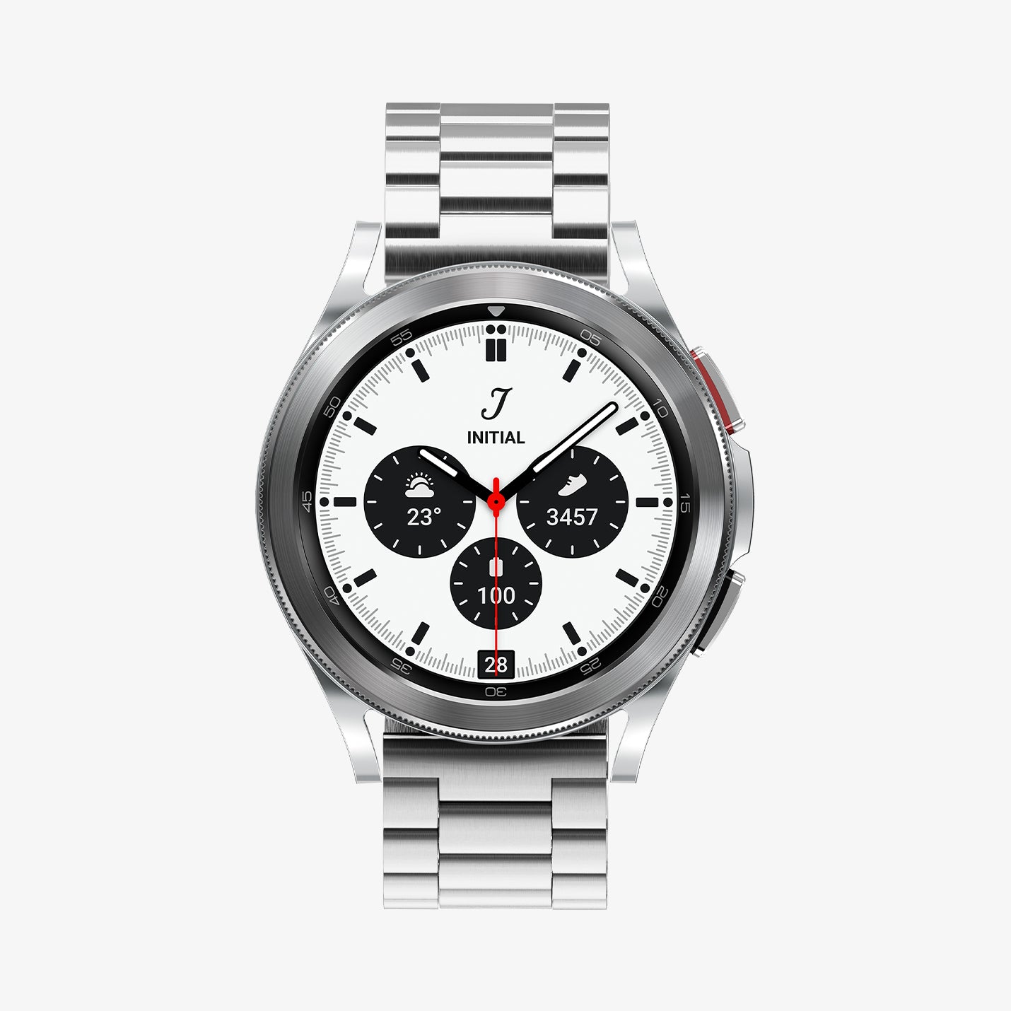 Spigen Samsung Galaxy Watch Serisi (40mm / 41mm / 42mm / 43mm / 44mm / 45mm / 46mm / 47mm) Kayış Kordon, Spigen Band Modern Fit (20mm) Silver